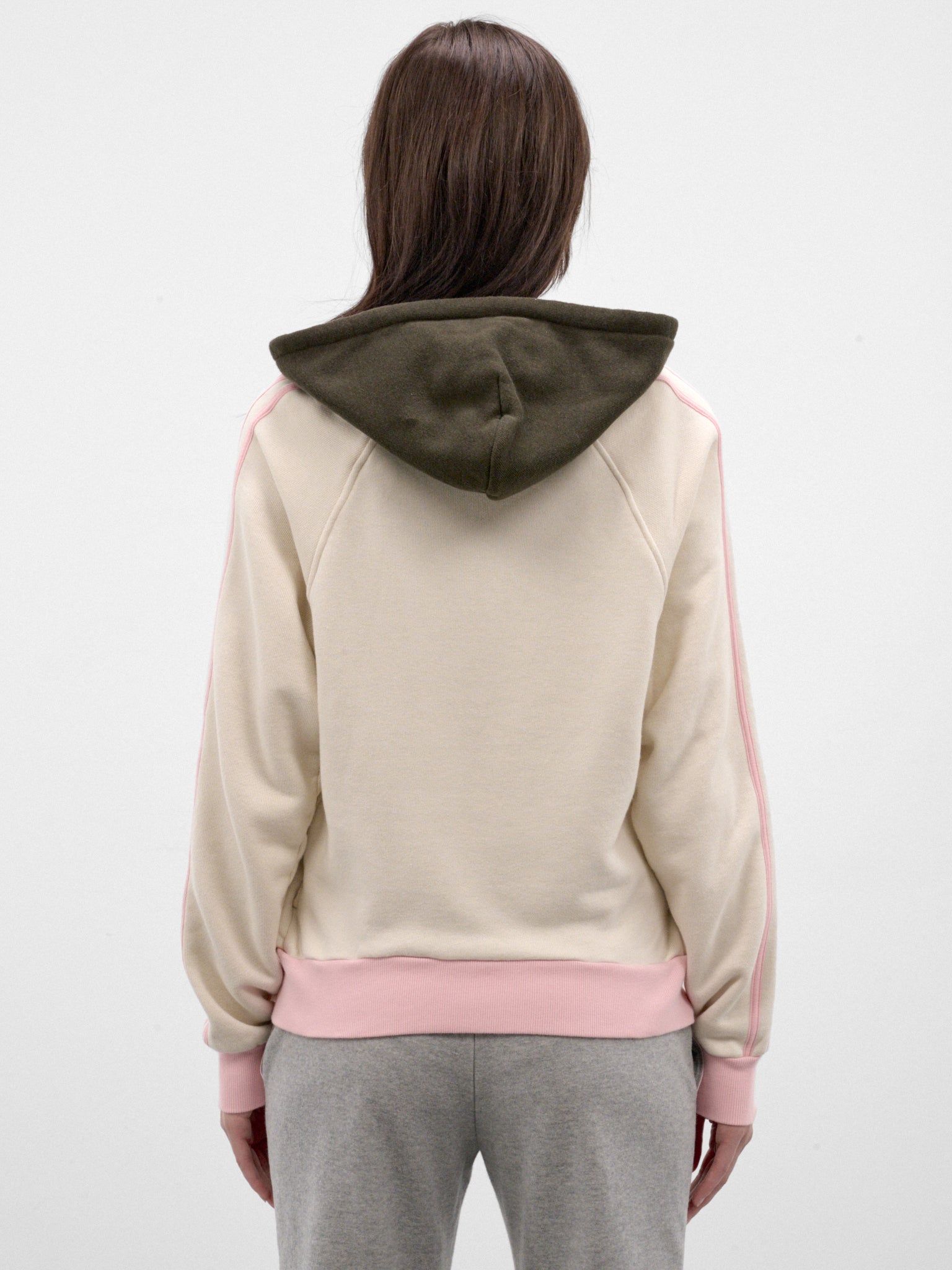 White Double Track Jacket (T09FW26-COL-1-WHITE-PINK-FORES)