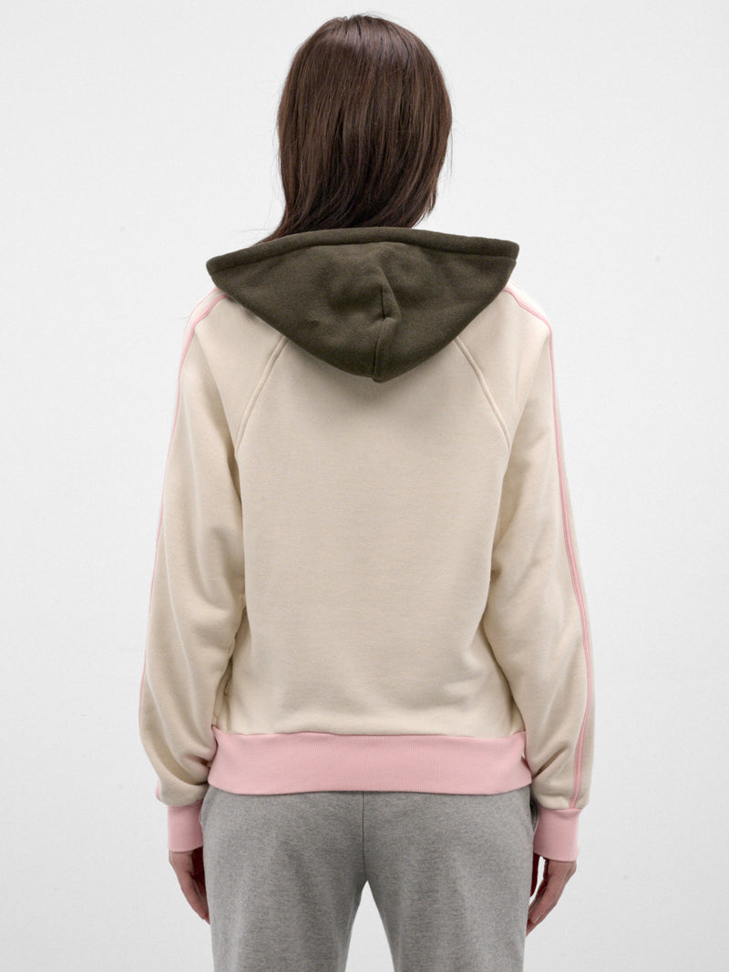 White Double Track Jacket (T09FW26-COL-1-WHITE-PINK-FORES)