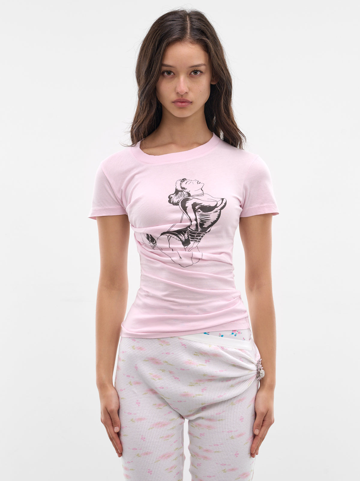 Pink Lifted Graphic Tee (T14-LIGHT-PINK)