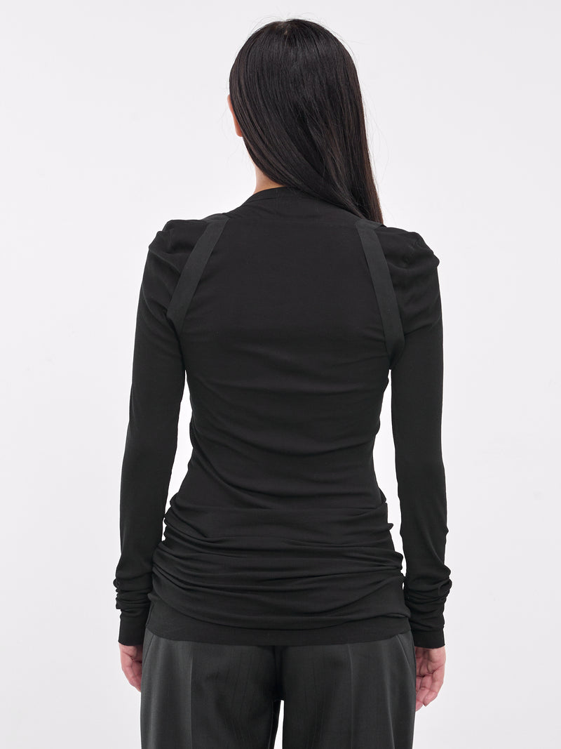 Sheer Rib Flat Top (T37-BLACK)