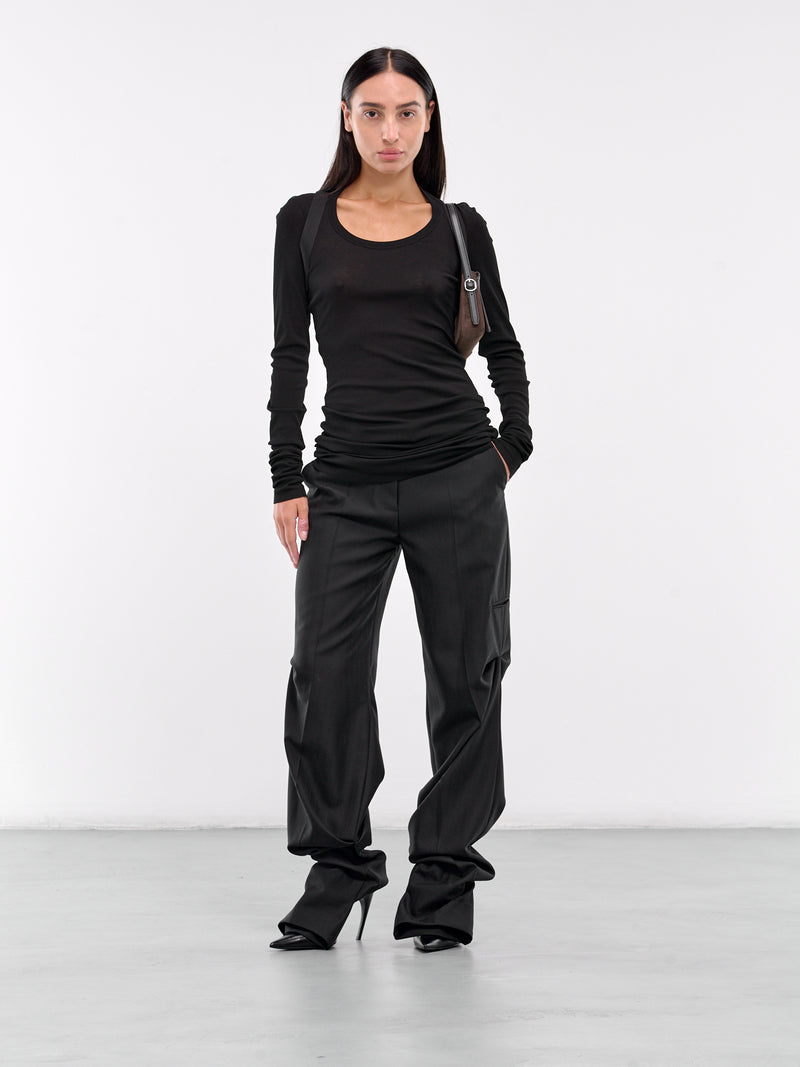 Sheer Rib Flat Top (T37-BLACK)