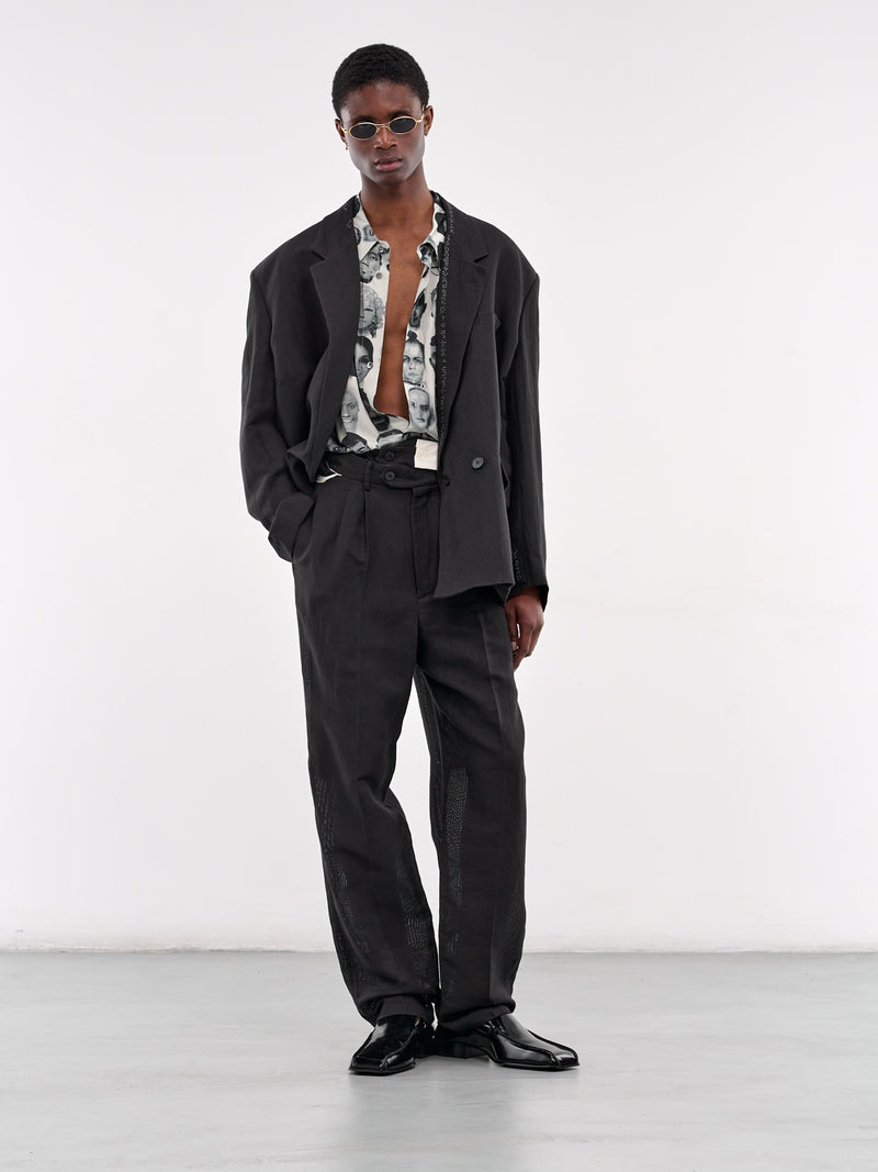 Double-Breasted Blazer (T78016910-LU10-BLACK)