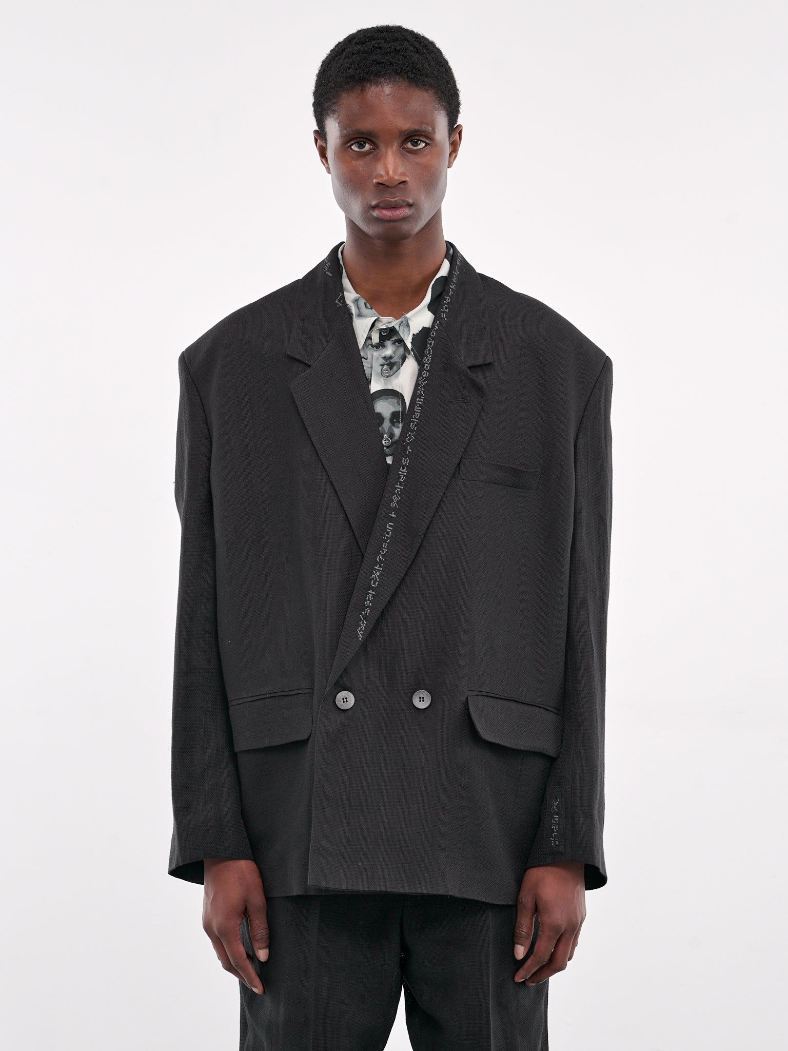 Double-Breasted Blazer (T78016910-LU10-BLACK)