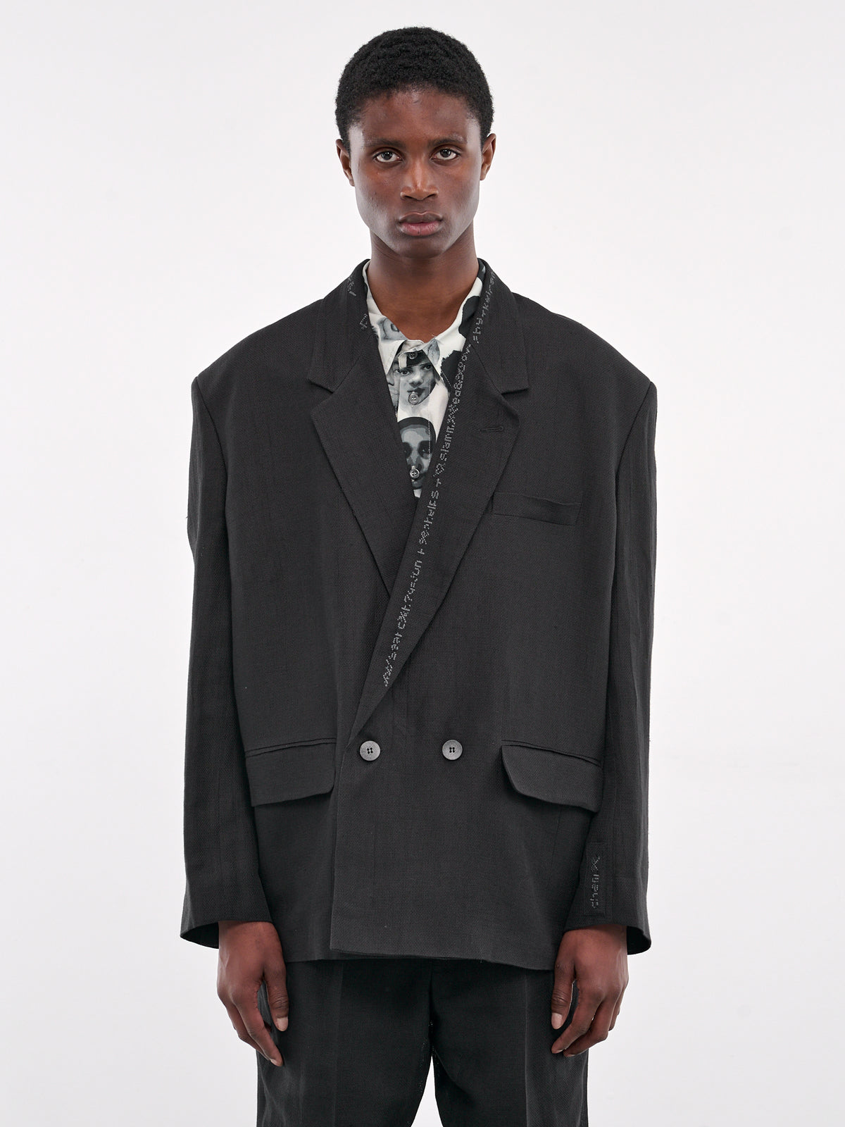 Double-Breasted Blazer (T78016910-LU10-BLACK)