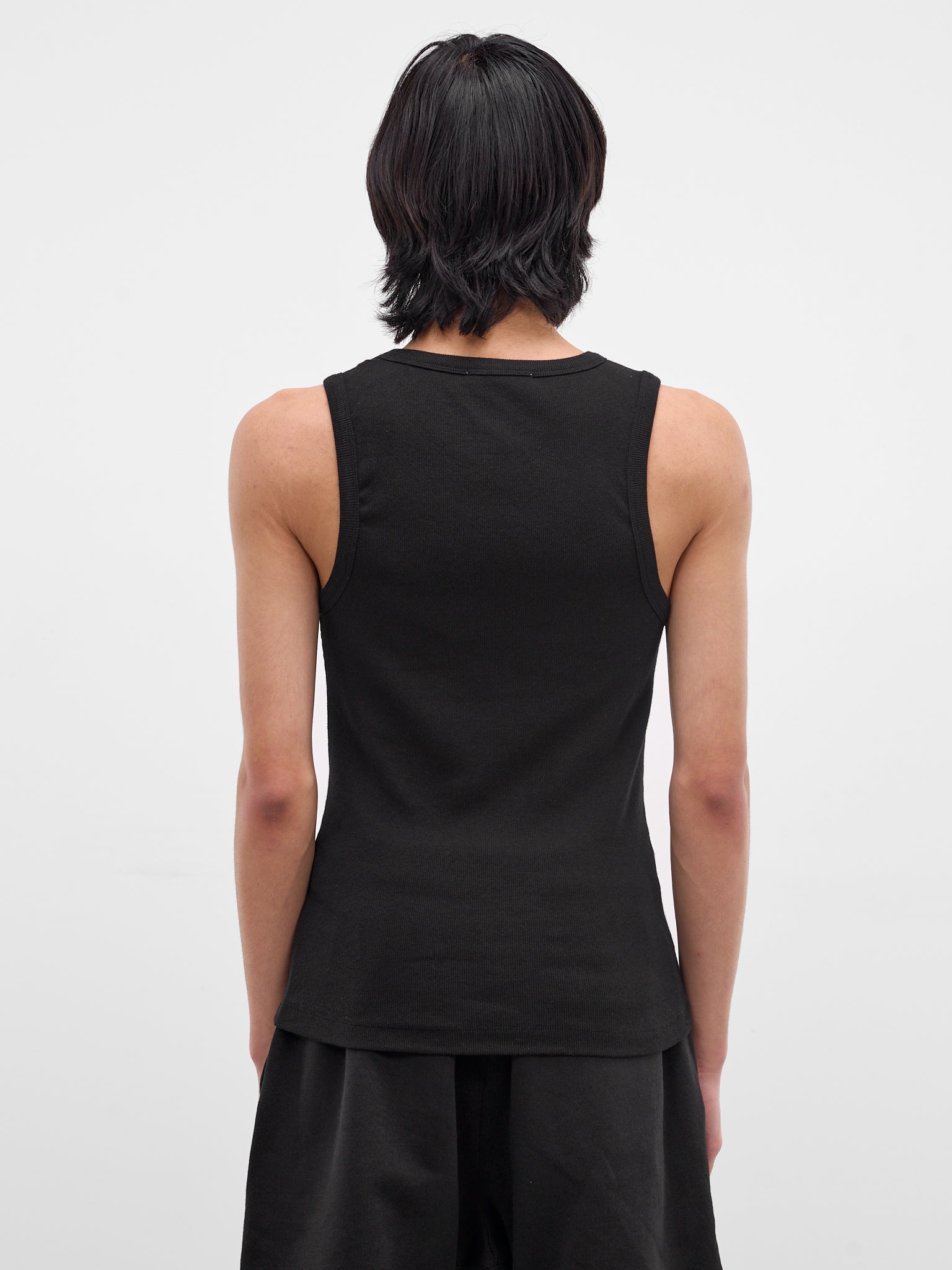 Black Rib-Knit Cotton Tank Top (TA01111-BLACK)
