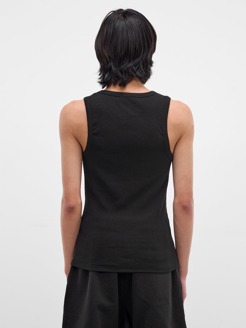 Black Rib-Knit Cotton Tank Top (TA01111-BLACK)
