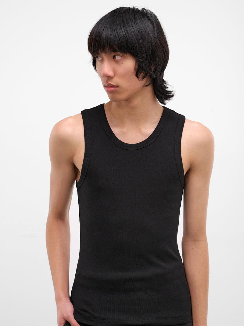 Black Rib-Knit Cotton Tank Top (TA01111-BLACK)