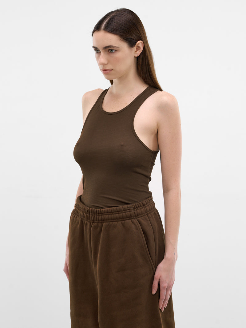Brunette Cotton Racerback Tank Top (TA01908-BRUNETTE)