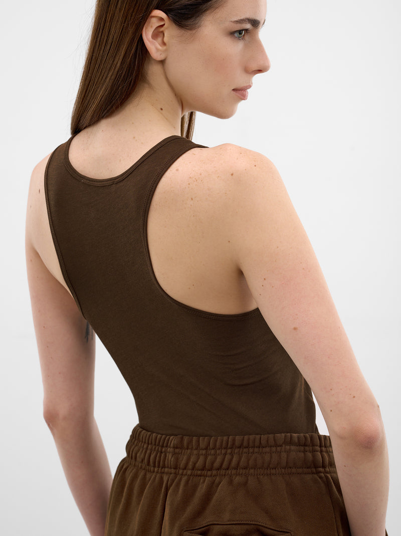 Brunette Cotton Racerback Tank Top (TA01908-BRUNETTE)