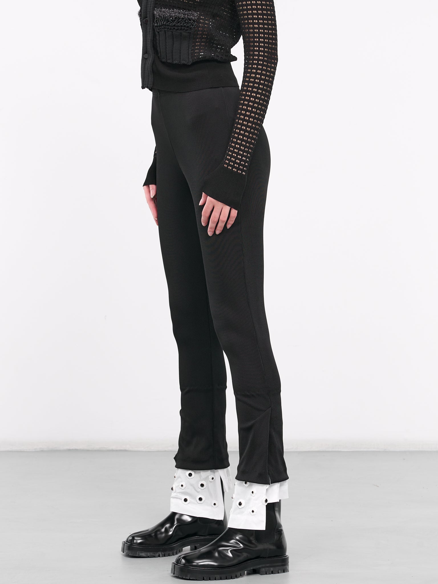 Ribbed Jersey Trousers (TA241-JF058-E-BLACK)