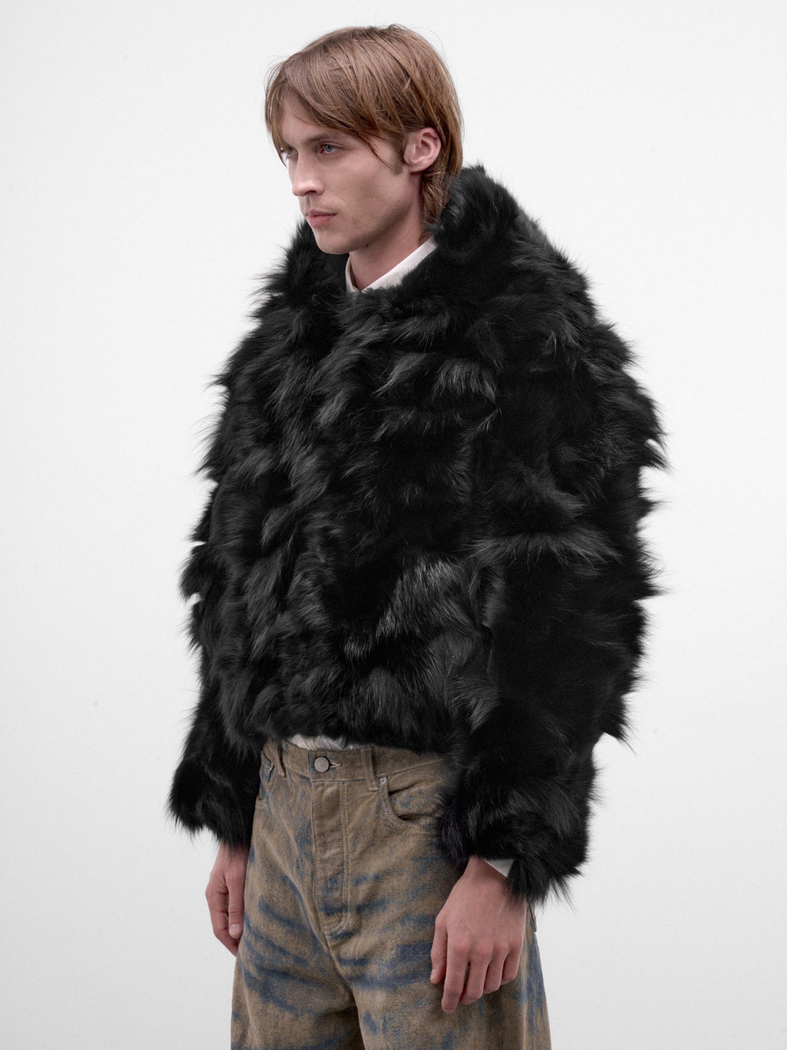 Black Fox Fur Hoodie (TA26AW-BL025-BLACK)