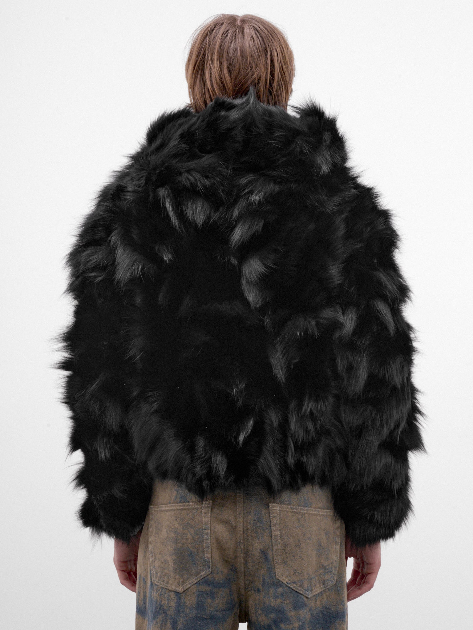 Black Fox Fur Hoodie (TA26AW-BL025-BLACK)