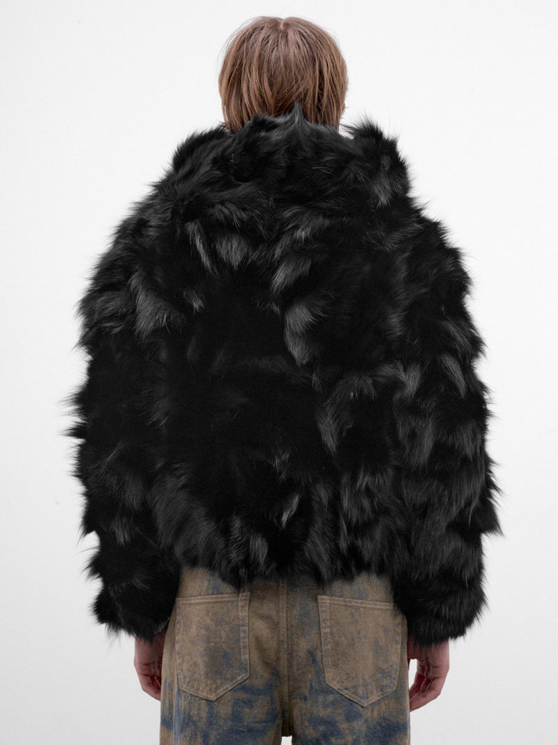 Black Fox Fur Hoodie (TA26AW-BL025-BLACK)