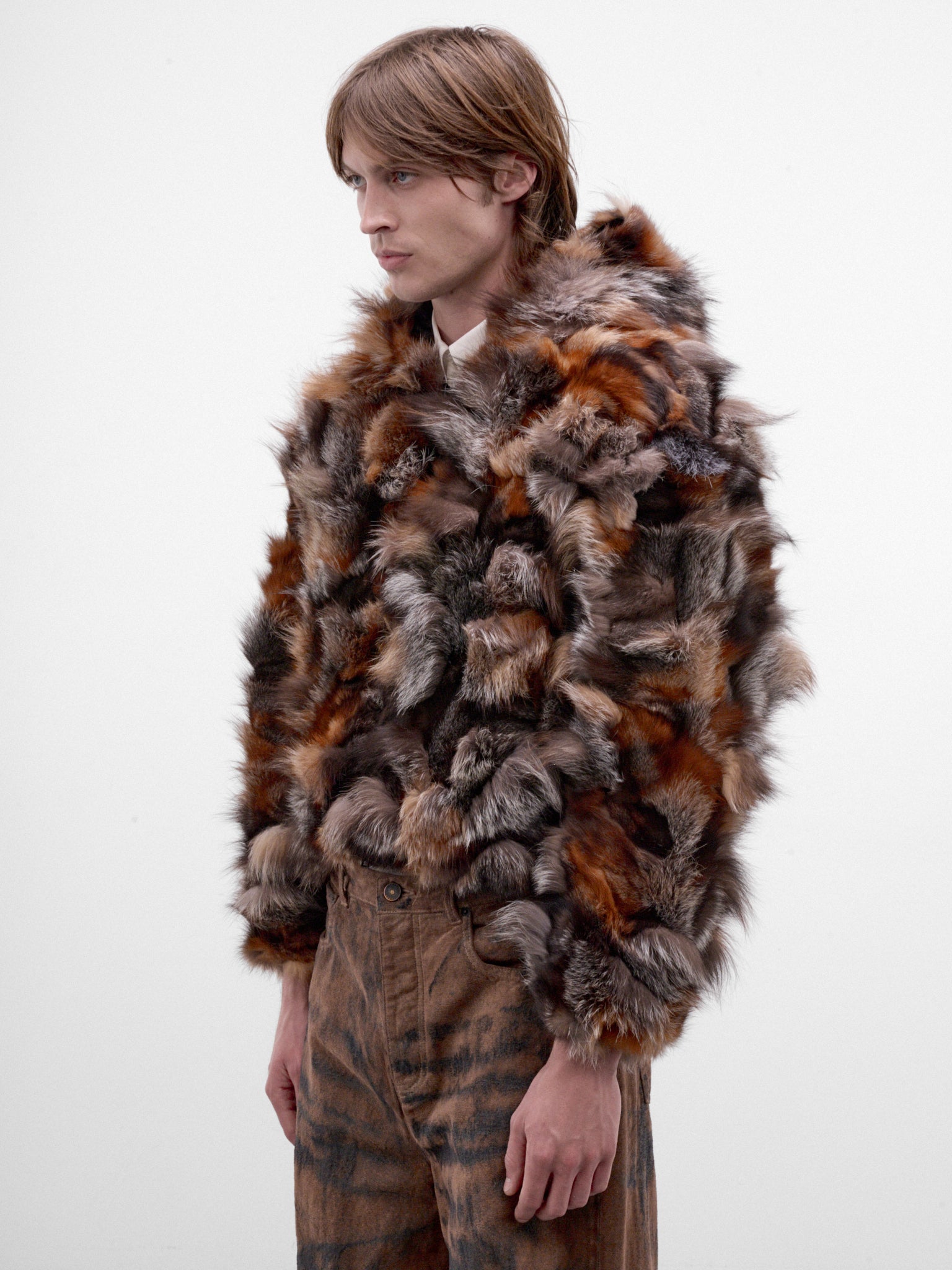 Brown Fox Fur Hoodie (TA26AW-BL025-BROWN)