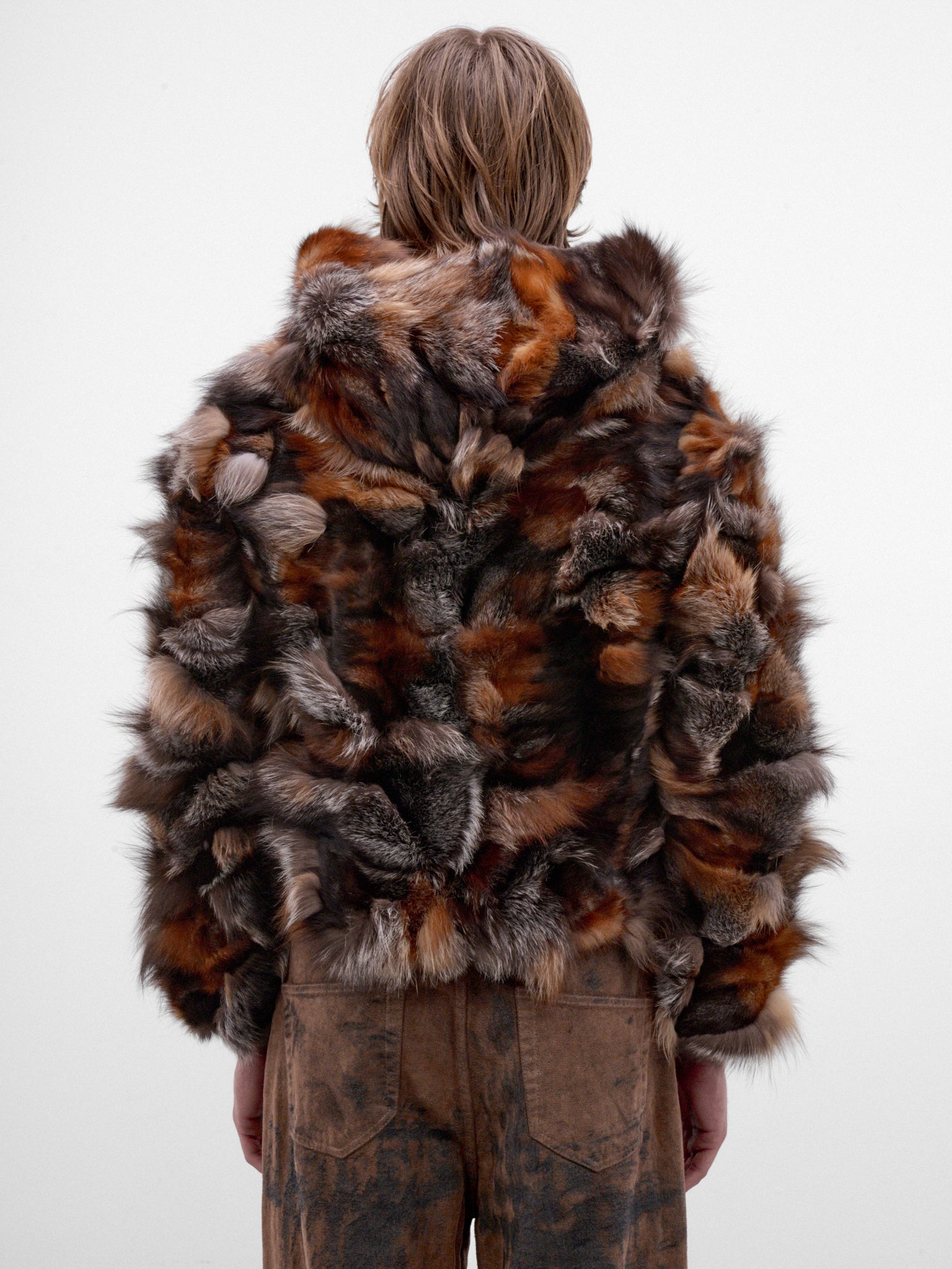 Brown Fox Fur Hoodie (TA26AW-BL025-BROWN)