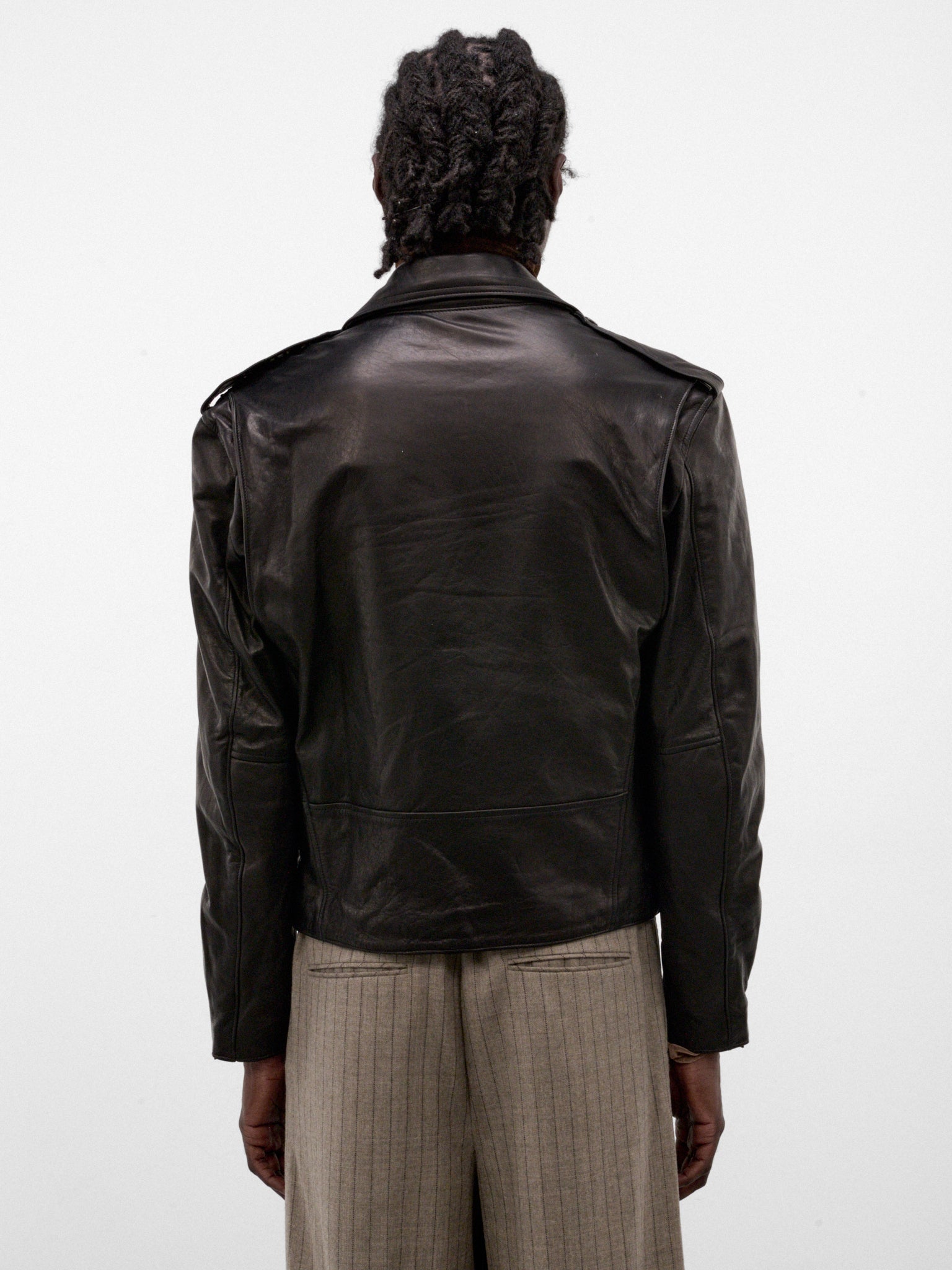 Black Leather Riders Jacket (TA26AW-BLO27-BLACK)