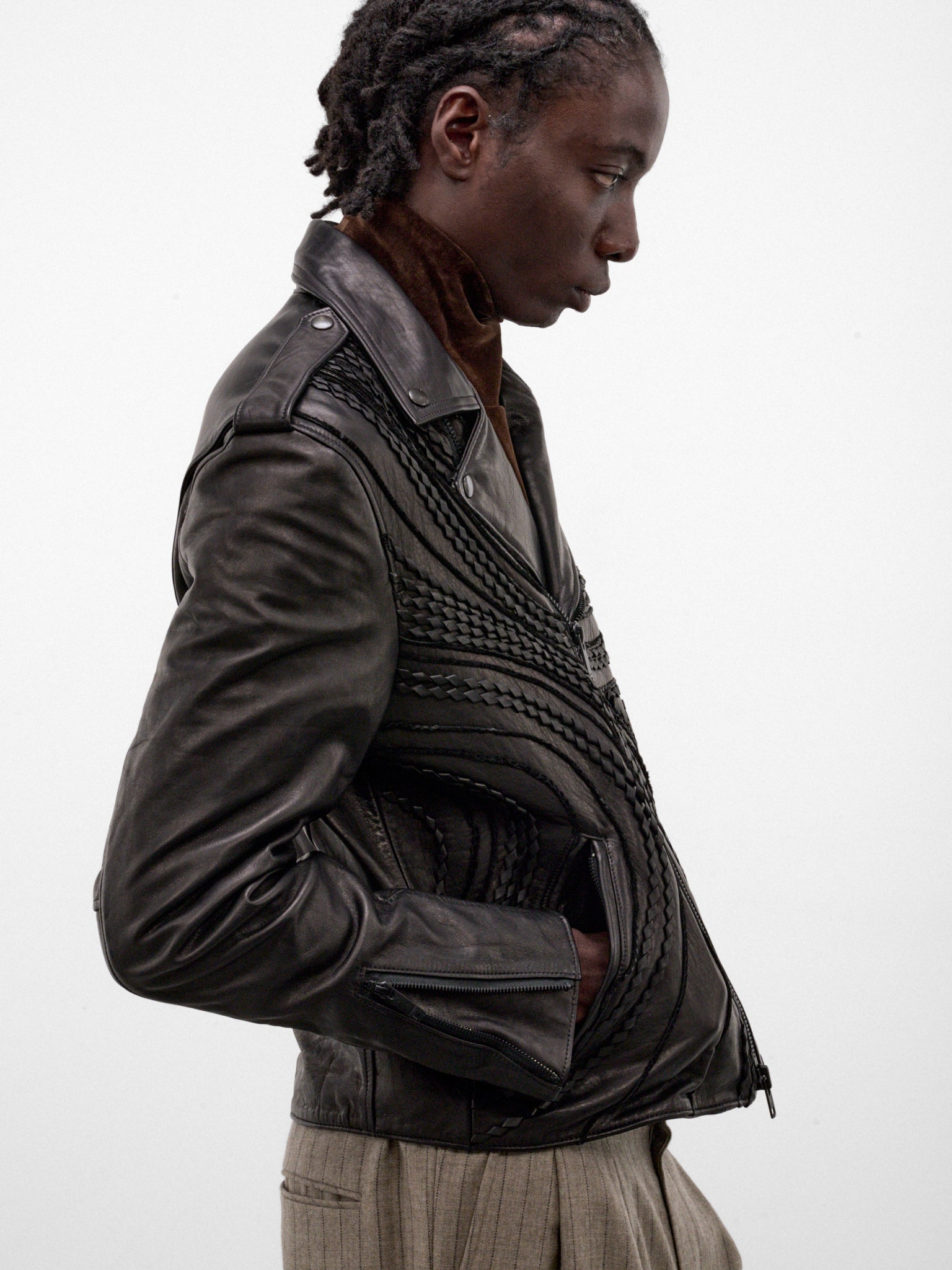 Black Leather Riders Jacket (TA26AW-BLO27-BLACK)