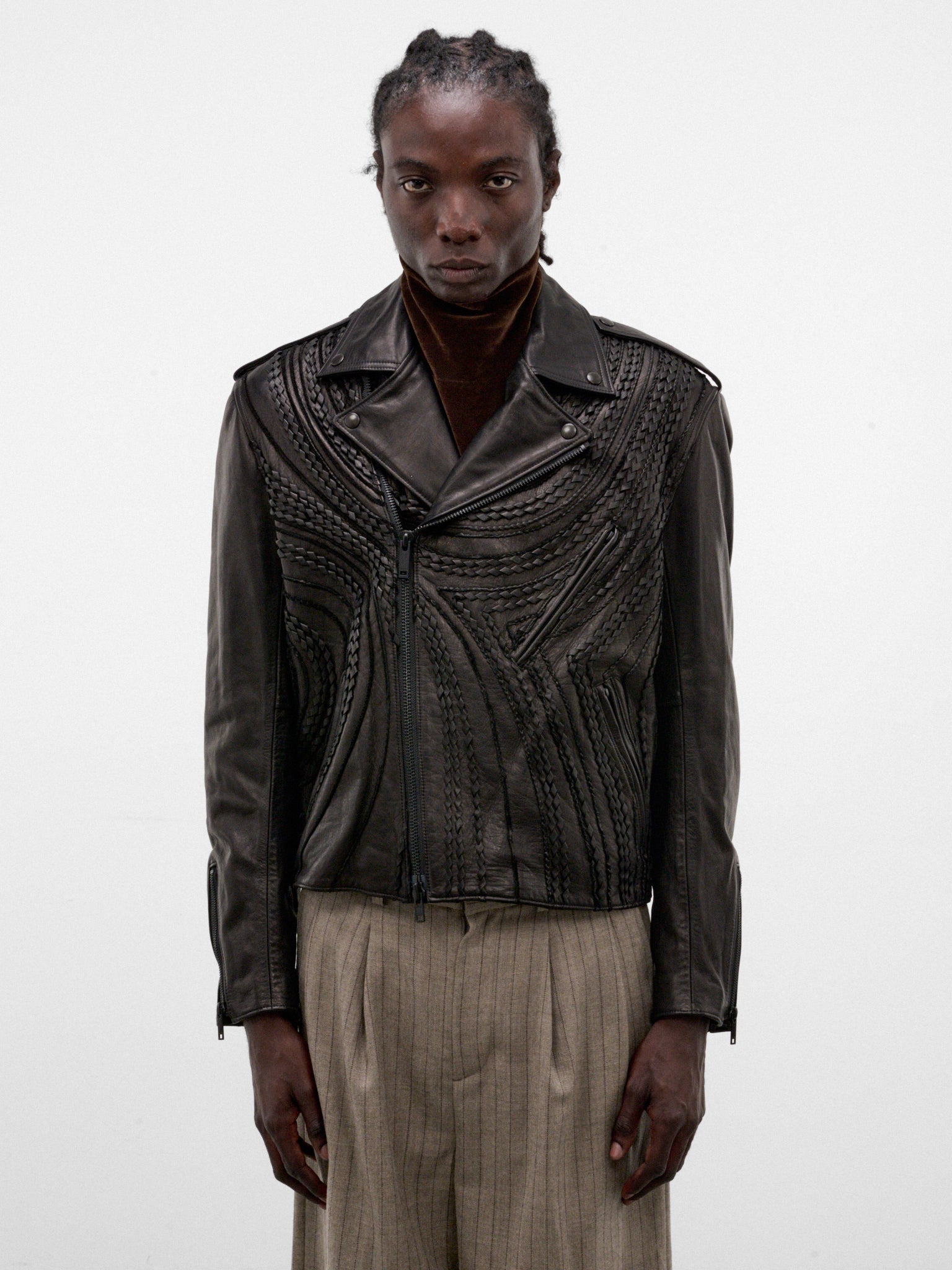Black Leather Riders Jacket (TA26AW-BLO27-BLACK)