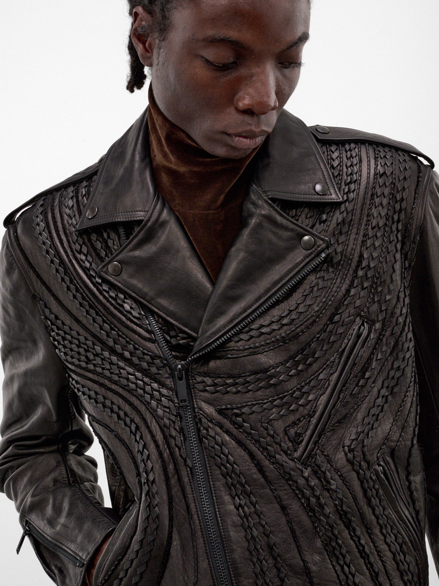 Black Leather Riders Jacket (TA26AW-BLO27-BLACK)