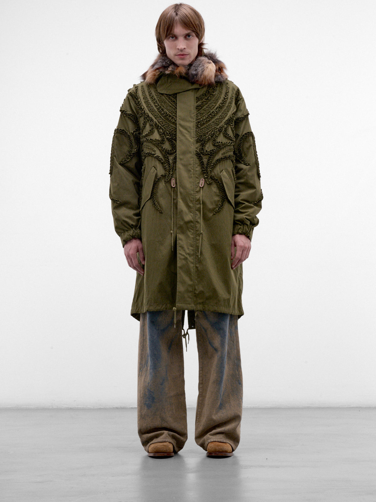 Khaki Cotton-Nylon Fishtail Parka (TA26AW-CO002-KHAKI)