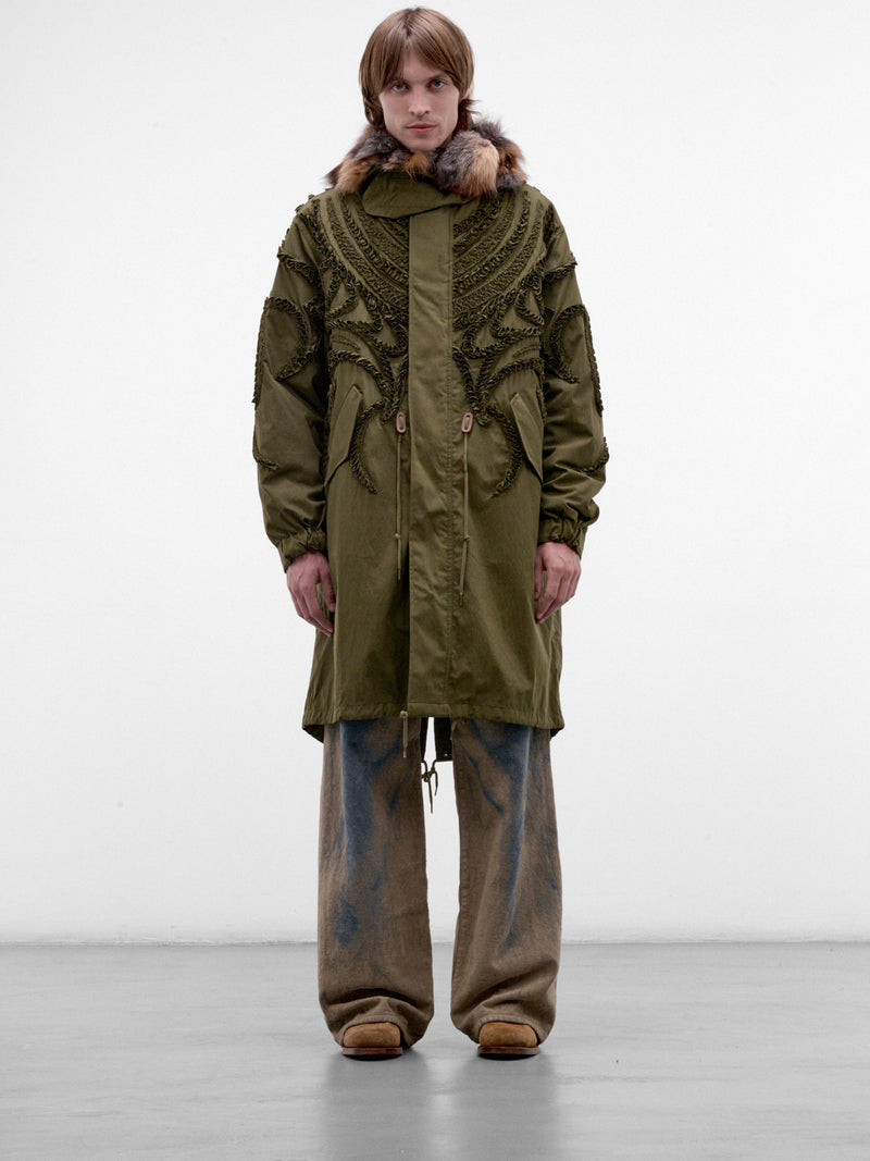 Khaki Cotton-Nylon Fishtail Parka (TA26AW-CO002-KHAKI)