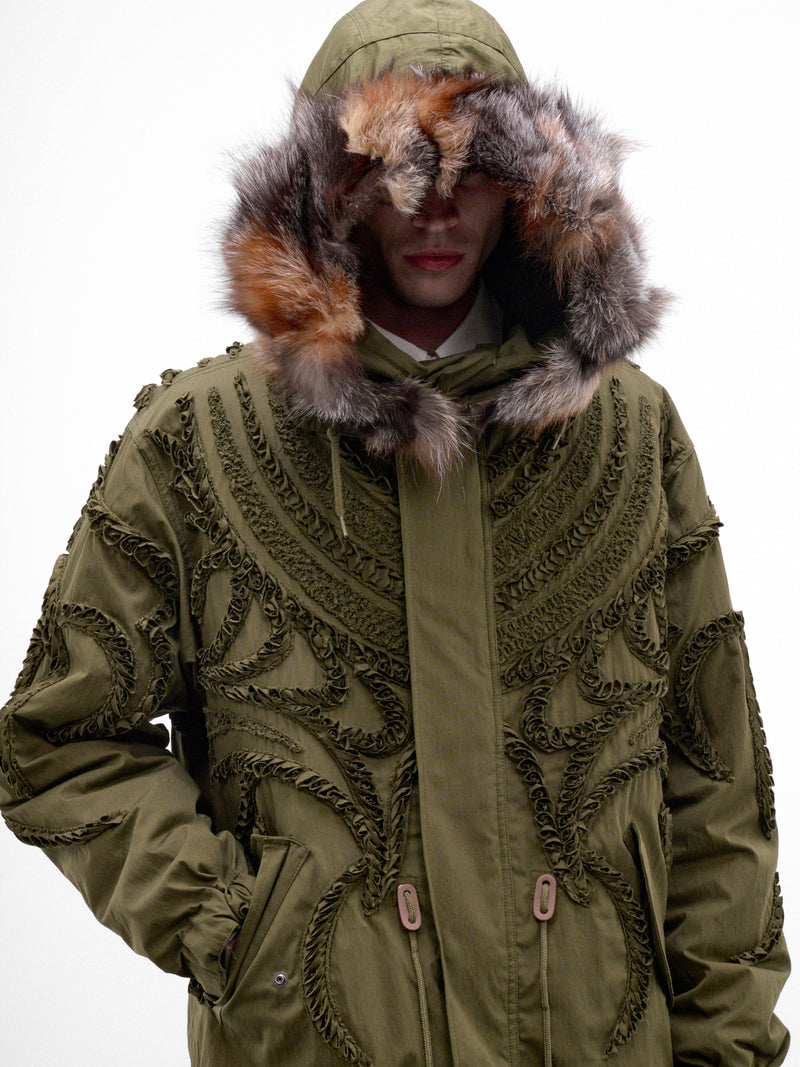 Khaki Cotton-Nylon Fishtail Parka (TA26AW-CO002-KHAKI)