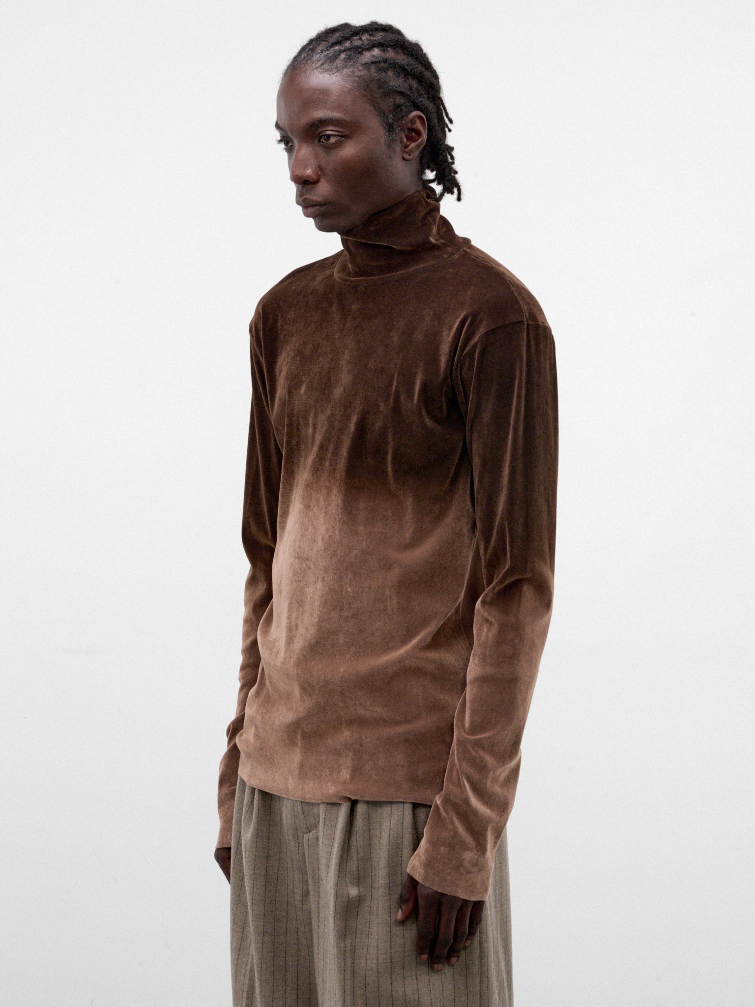 Brown Graduated Ombre Knit Tee (TA26AW-JR076-BROWN)