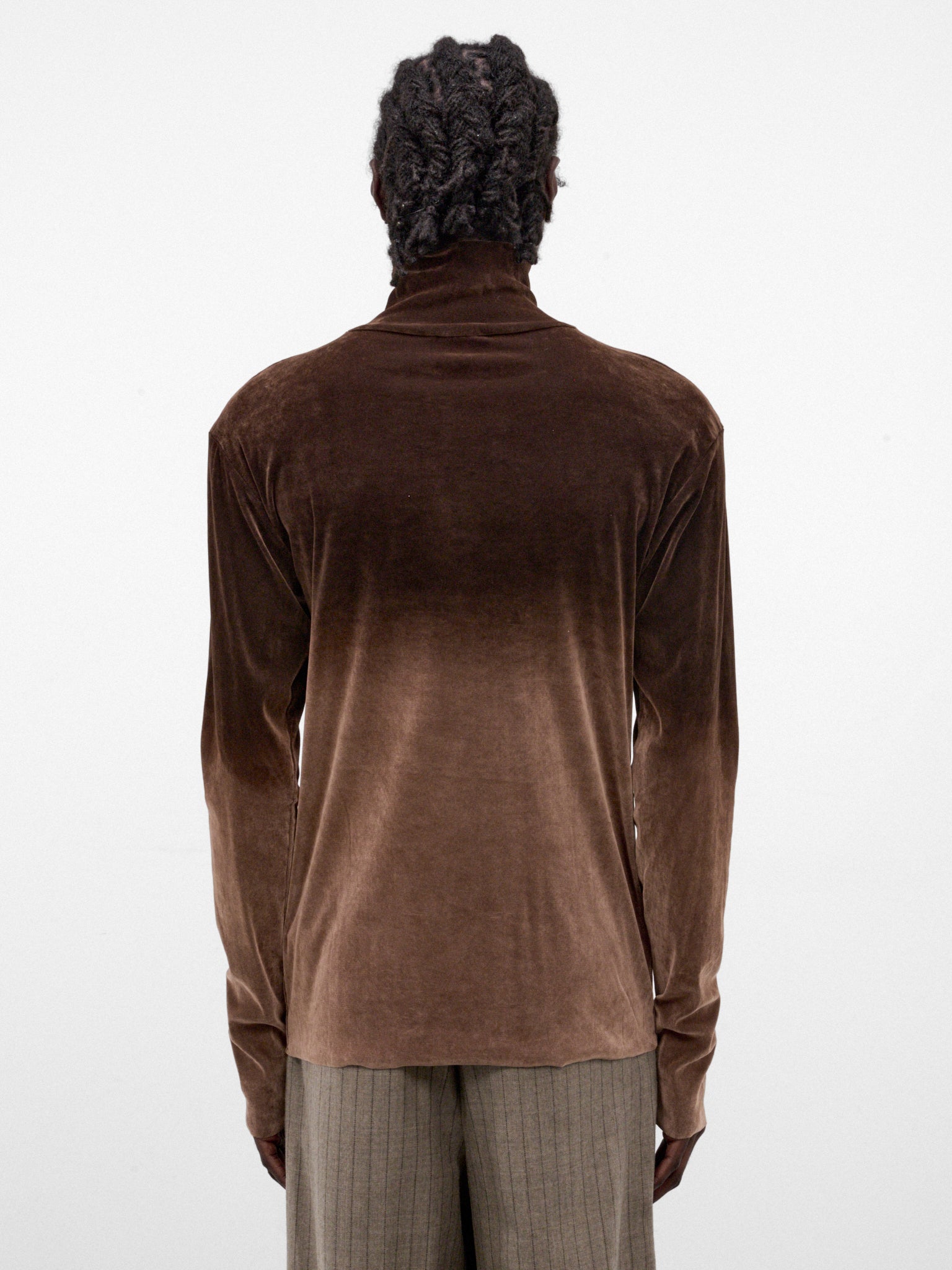 Brown Graduated Ombre Knit Tee (TA26AW-JR076-BROWN)