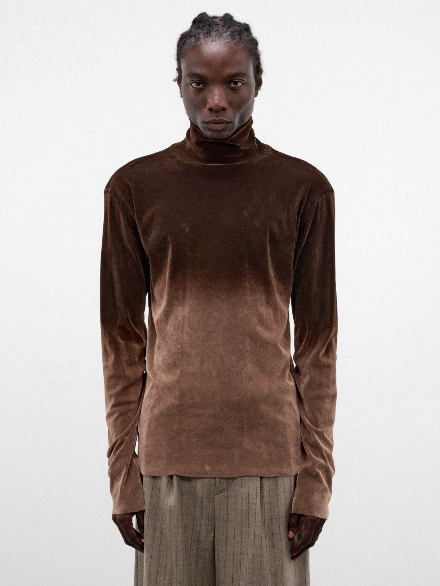 Brown Graduated Ombre Knit Tee (TA26AW-JR076-BROWN)