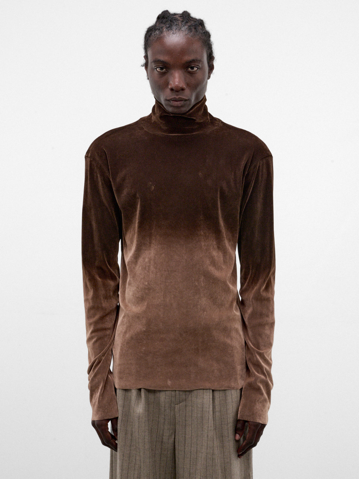 Brown Graduated Ombre Knit Tee (TA26AW-JR076-BROWN)