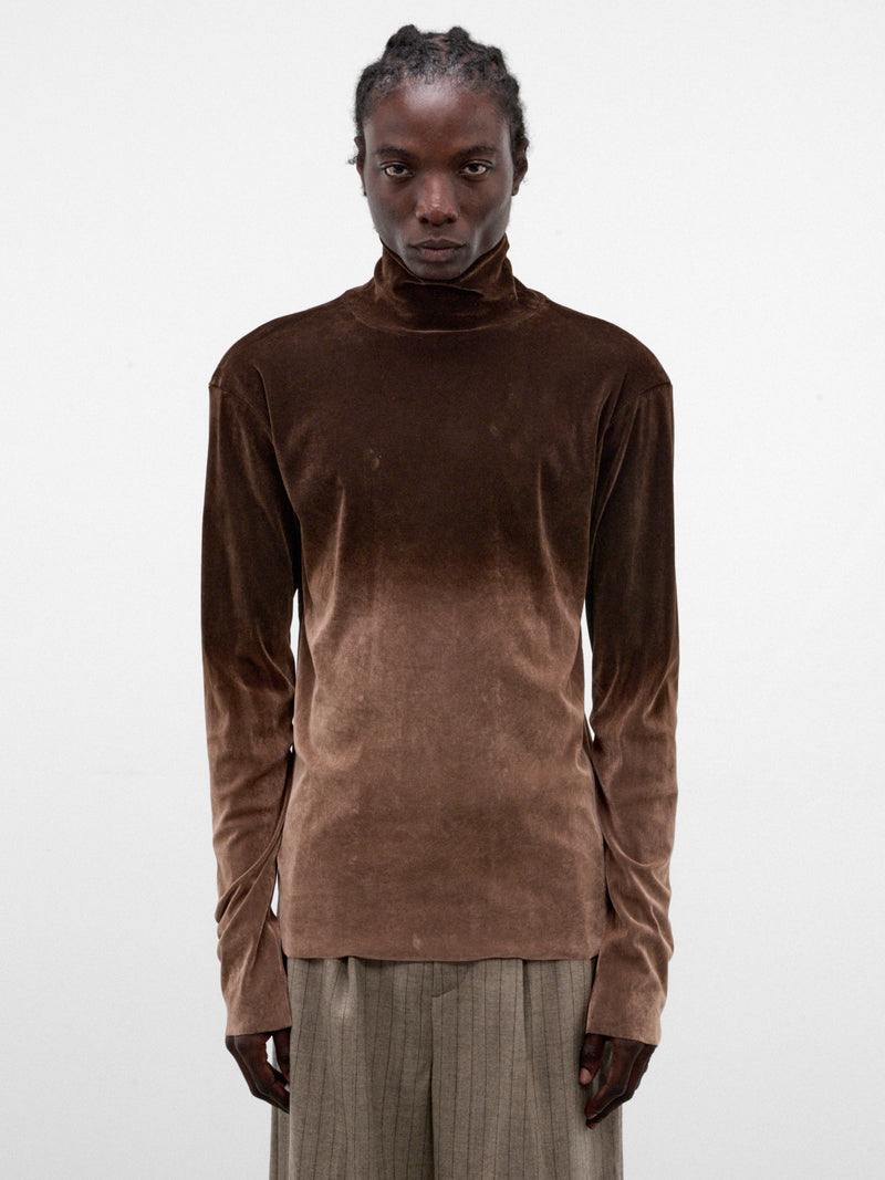Brown Graduated Ombre Knit Tee (TA26AW-JR076-BROWN)