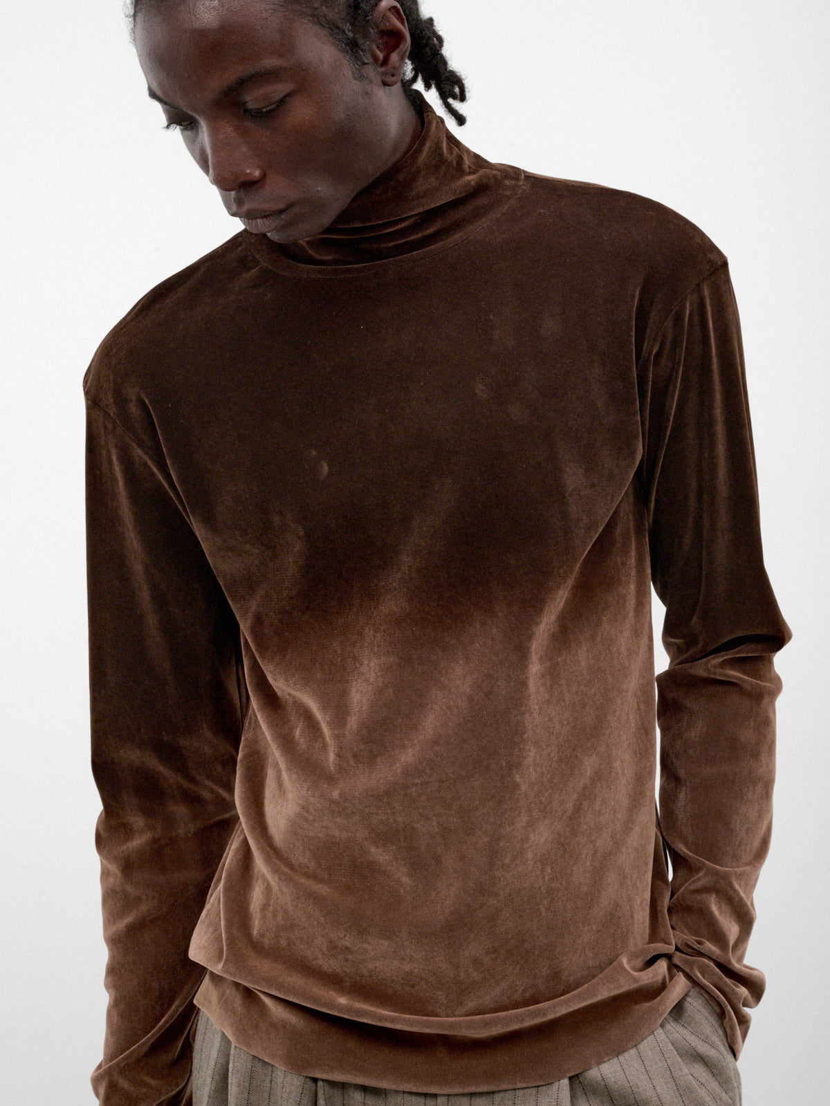 Brown Graduated Ombre Knit Tee (TA26AW-JR076-BROWN)