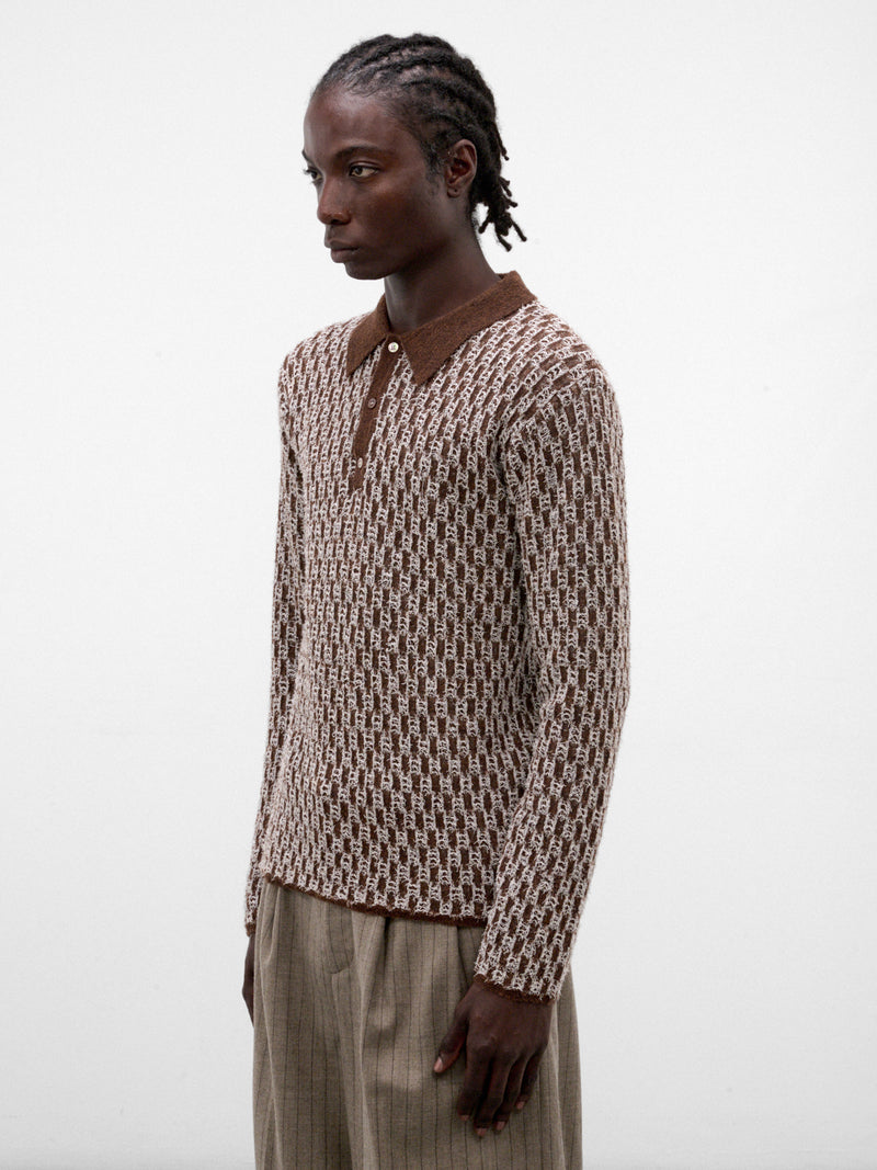 Brown Cotton Boucle Birdseye Knit (TA26AW-KN045-BROWN)