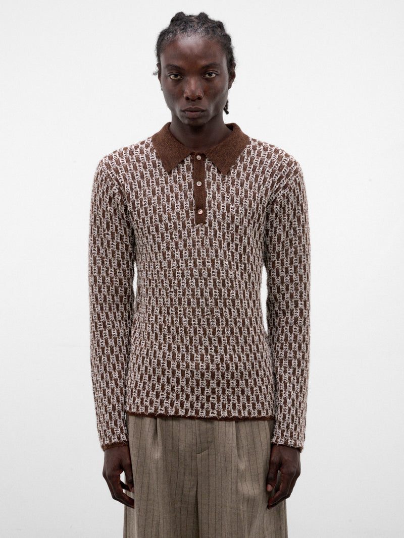 Brown Cotton Boucle Birdseye Knit (TA26AW-KN045-BROWN)