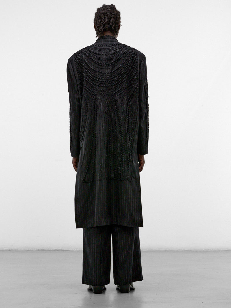 Wool Jōmon Relief Chesterfield Coat (TA26AW-C0005-BLACK)