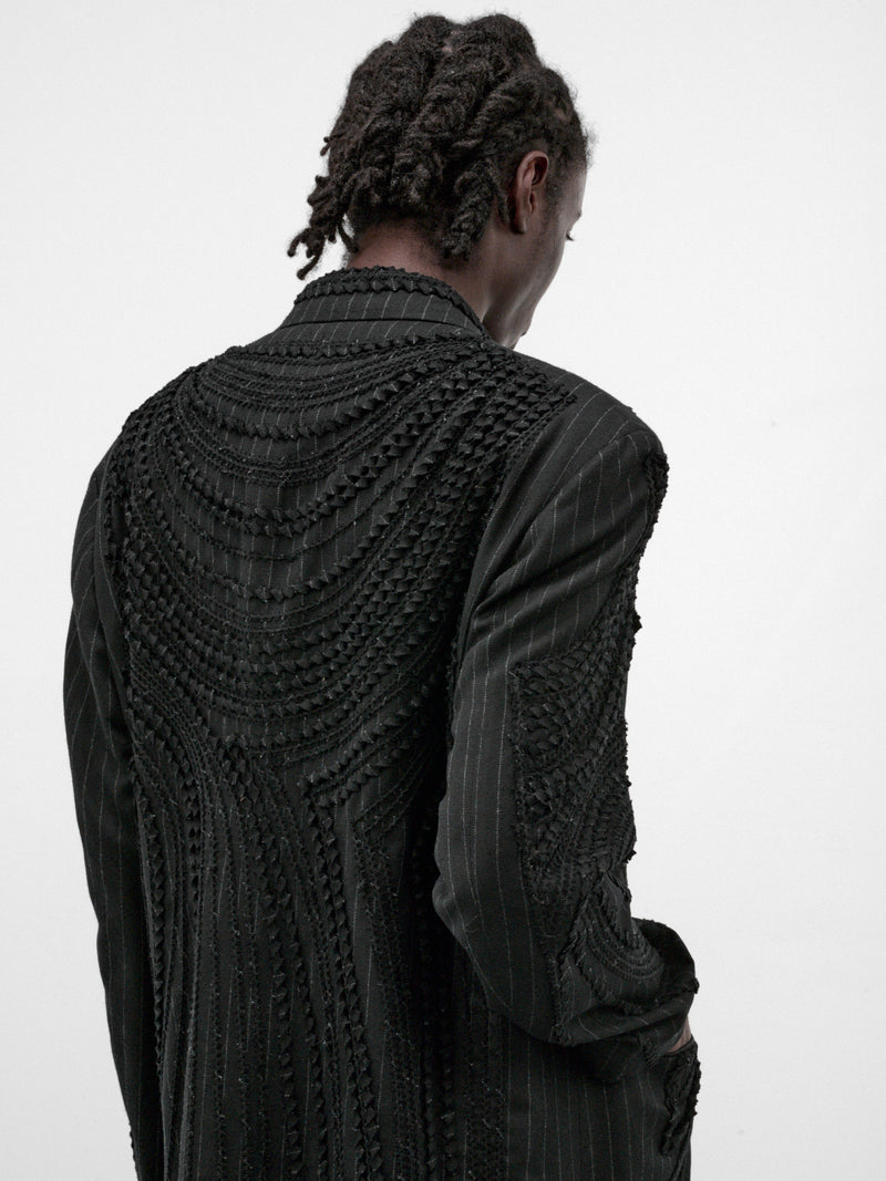 Wool Jōmon Relief Chesterfield Coat (TA26AW-C0005-BLACK)