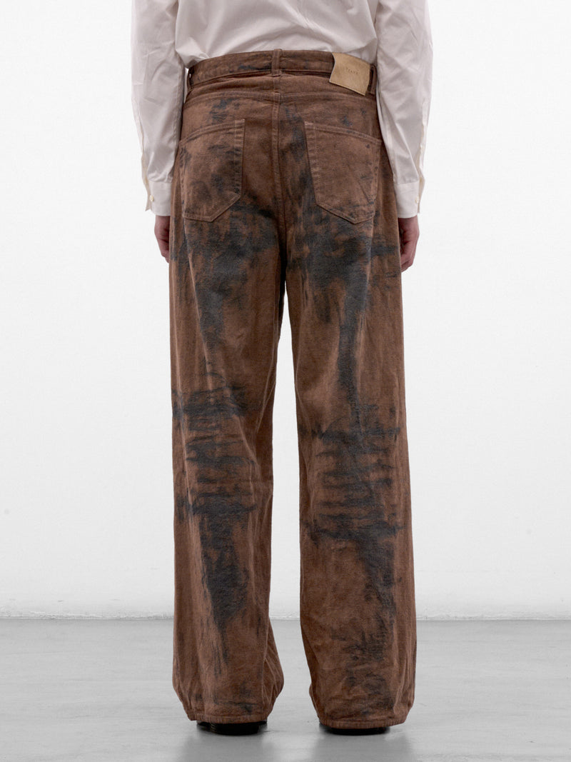 Brown Cotton Bleached Wide Pants (TA26AW-PT029-BROWN)