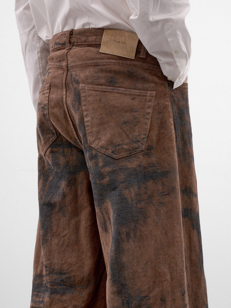Brown Cotton Bleached Wide Pants (TA26AW-PT029-BROWN)