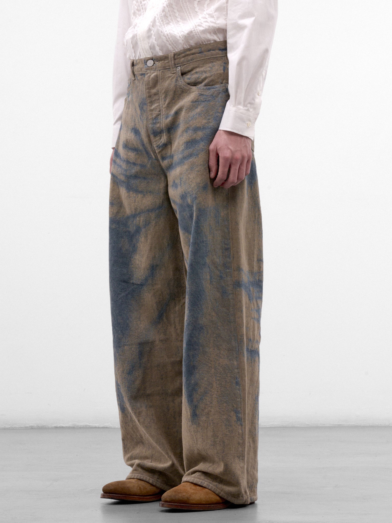 Indigo Cotton Bleached Wide Pants (TA26AW-PT029-INDIGO-BLEACH)
