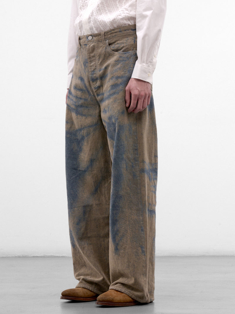 Indigo Cotton Bleached Wide Pants (TA26AW-PT029-INDIGO-BLEACH)