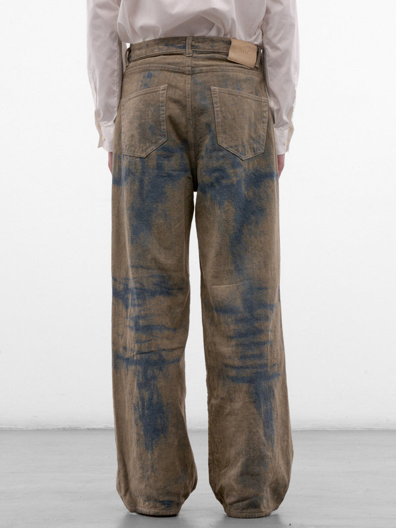 Indigo Cotton Bleached Wide Pants (TA26AW-PT029-INDIGO-BLEACH)