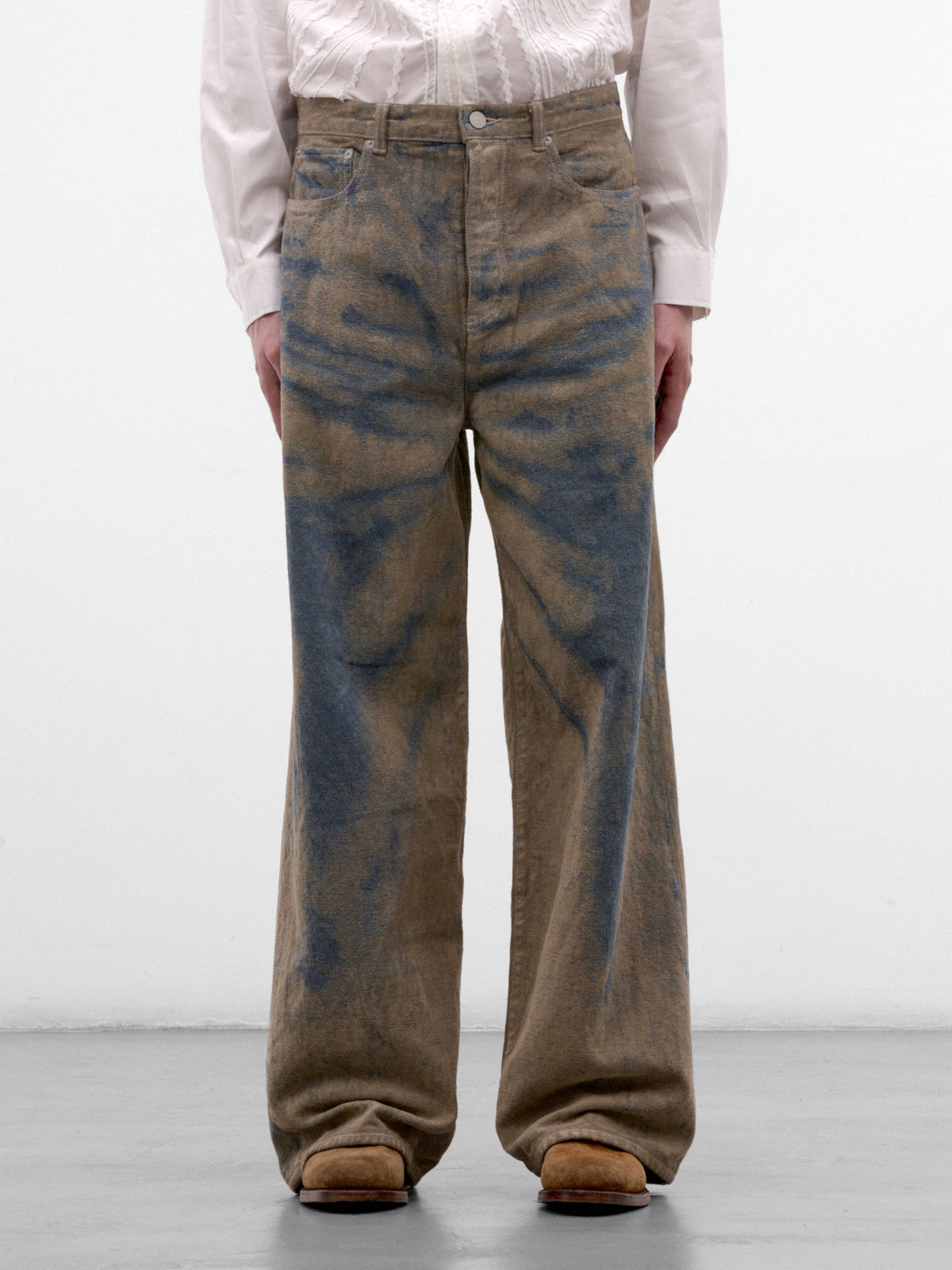 Indigo Cotton Bleached Wide Pants (TA26AW-PT029-INDIGO-BLEACH)