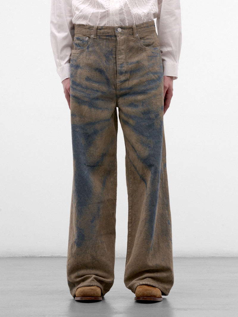 Indigo Cotton Bleached Wide Pants (TA26AW-PT029-INDIGO-BLEACH)