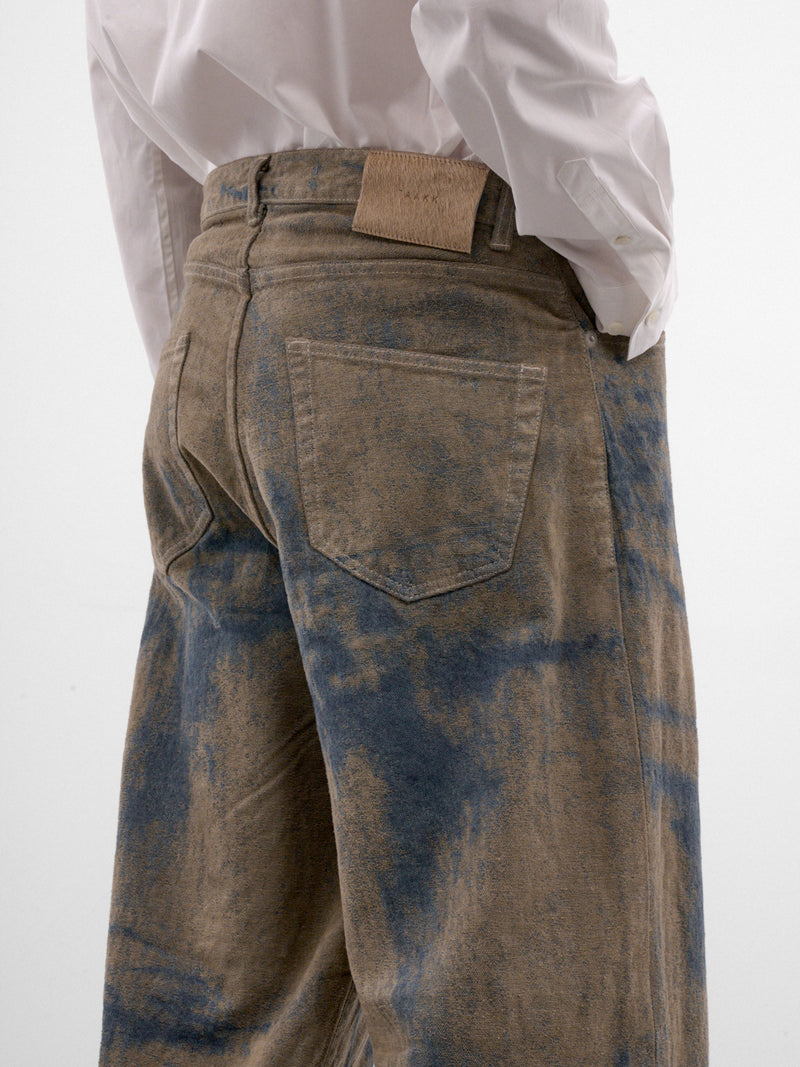 Indigo Cotton Bleached Wide Pants (TA26AW-PT029-INDIGO-BLEACH)