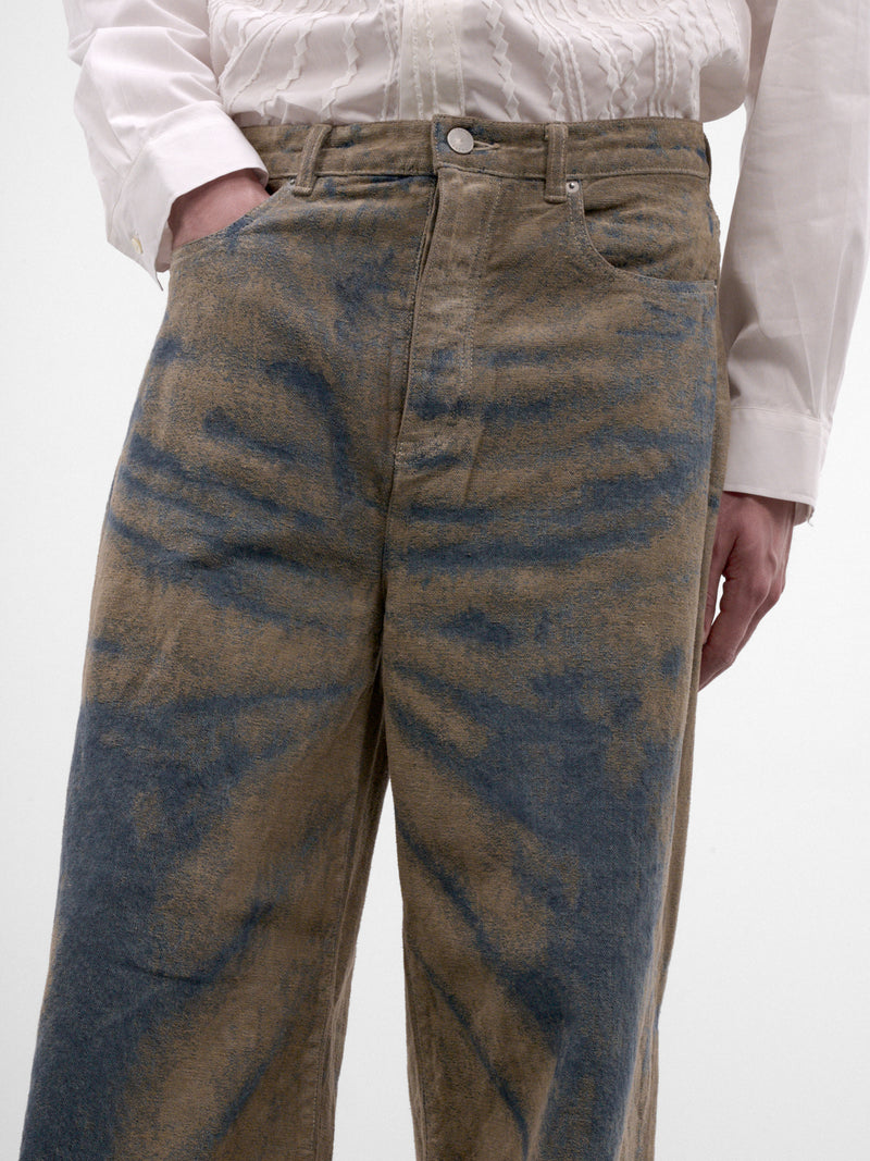 Indigo Cotton Bleached Wide Pants (TA26AW-PT029-INDIGO-BLEACH)
