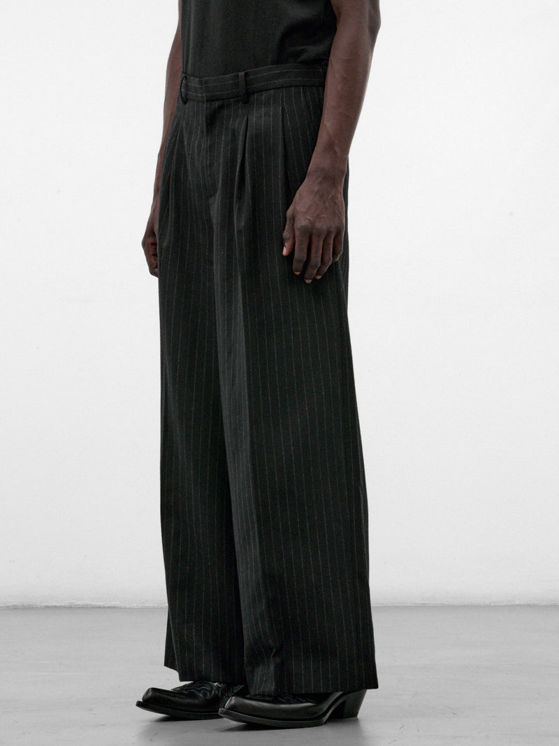 Black Jōmon Relief Wide Trousers (TA26AW-PT063-BLACK)