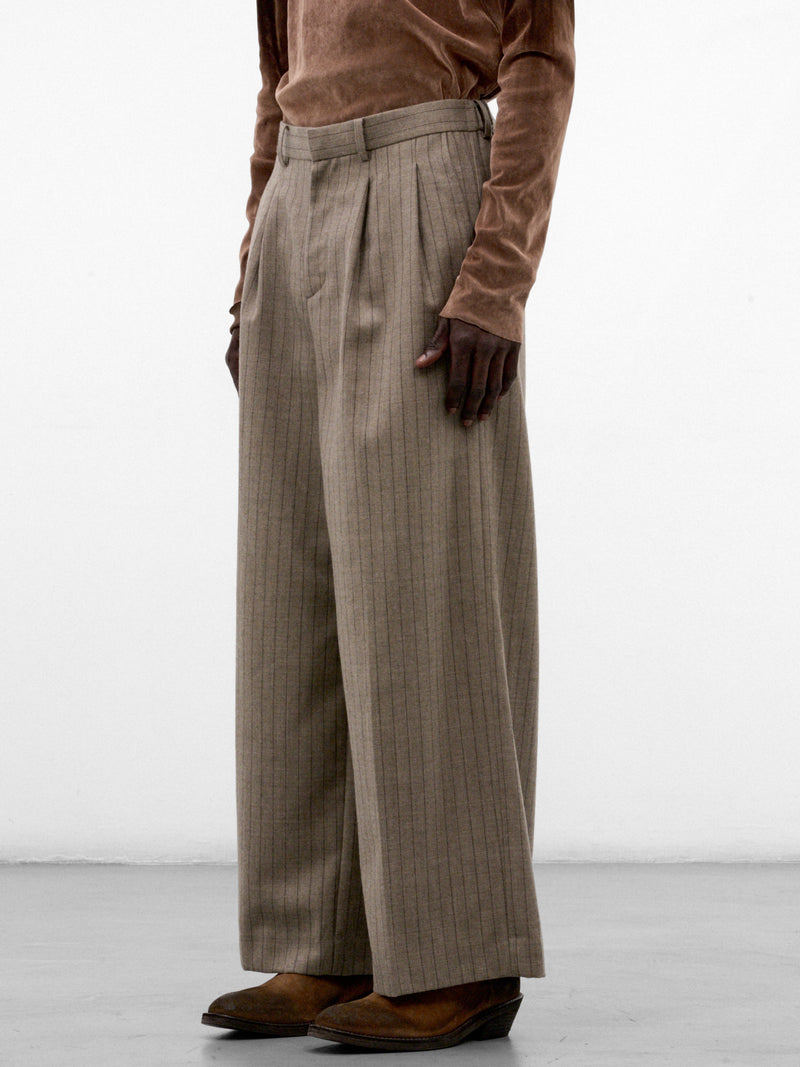 Beige Jōmon Relief Wide Trousers (TA26AW-PT063-BEIGE)