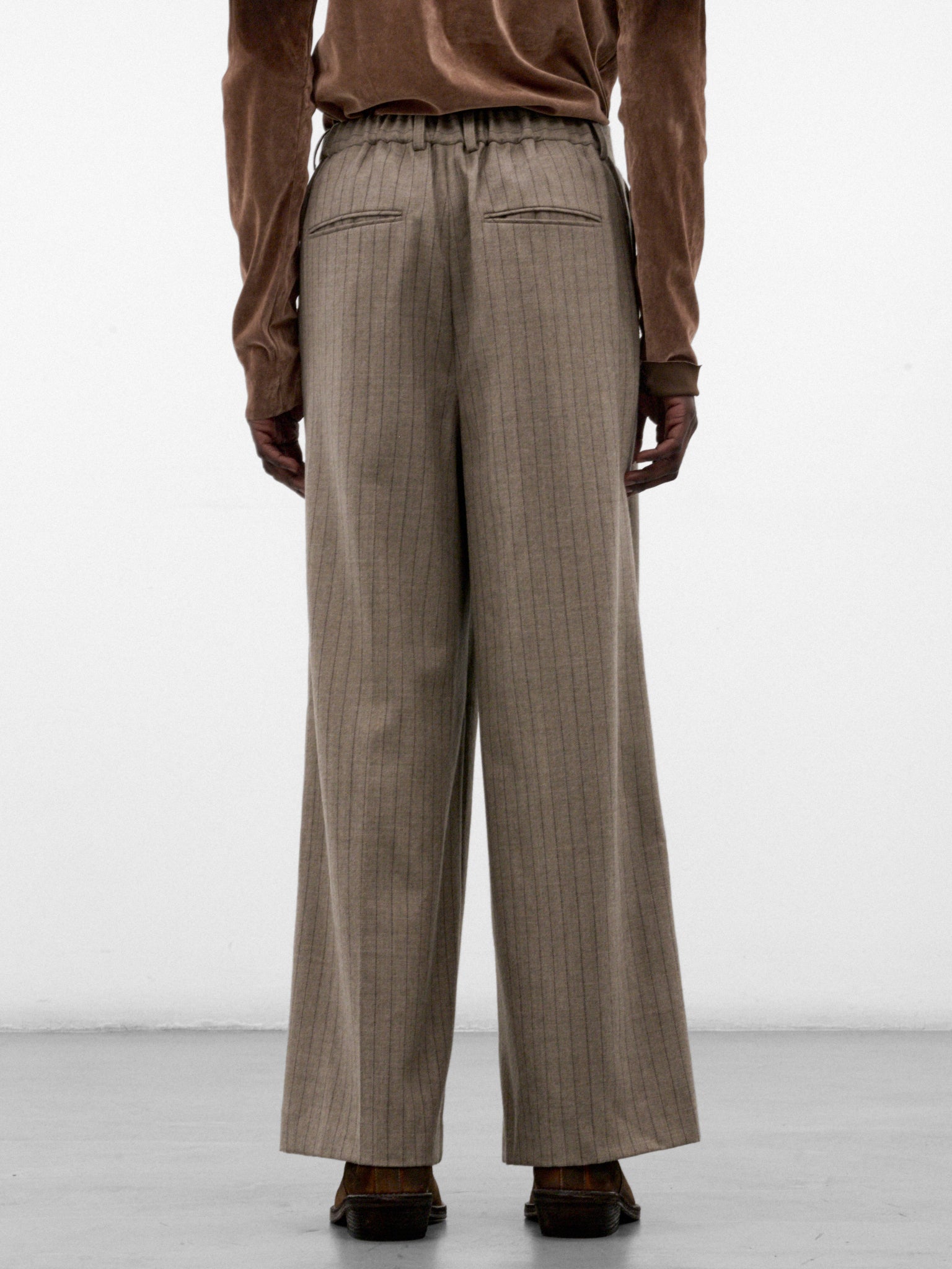 Beige Jōmon Relief Wide Trousers (TA26AW-PT063-BEIGE)