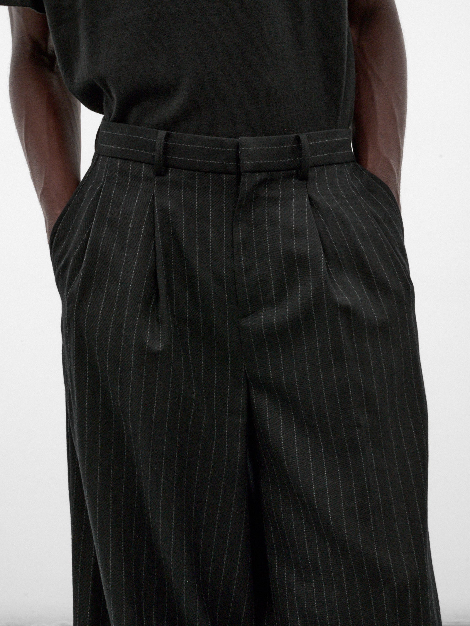 Black Jōmon Relief Wide Trousers (TA26AW-PT063-BLACK)