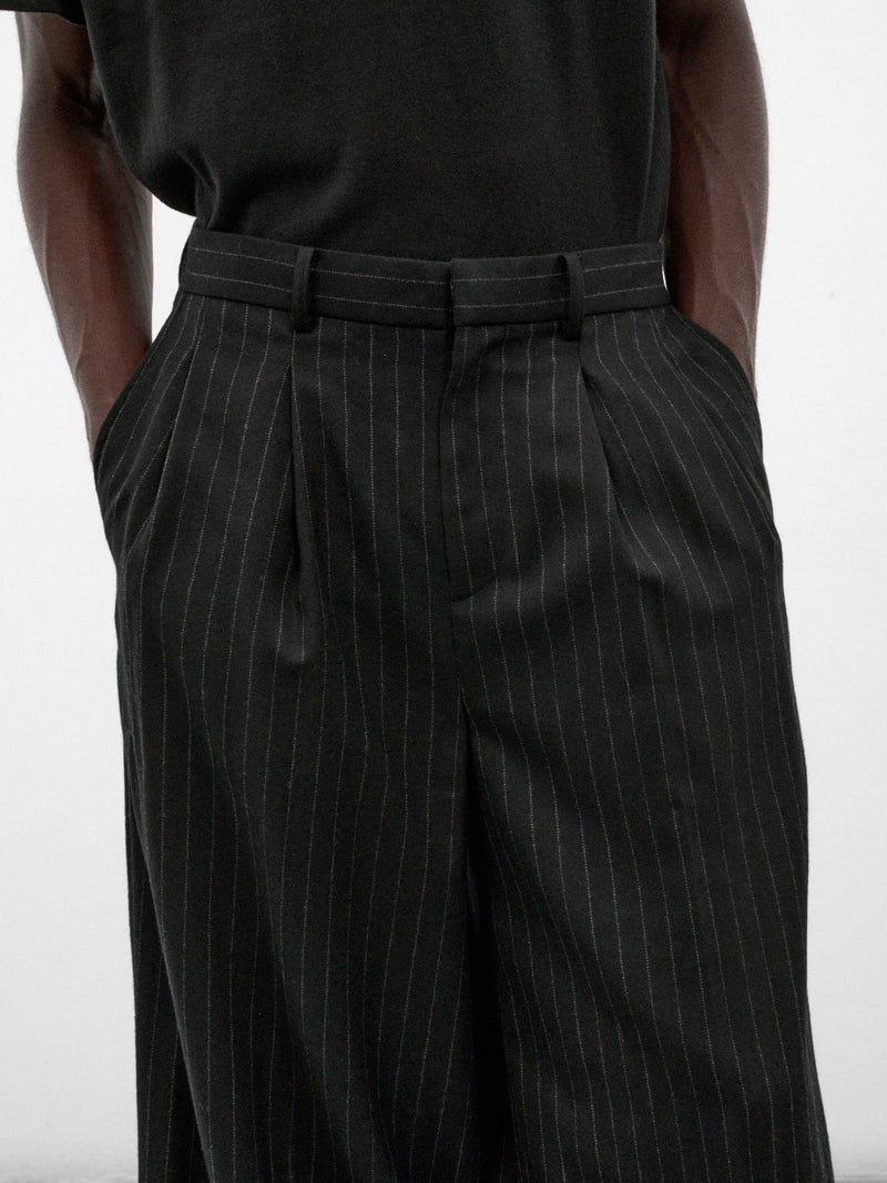 Black Jōmon Relief Wide Trousers (TA26AW-PT063-BLACK)